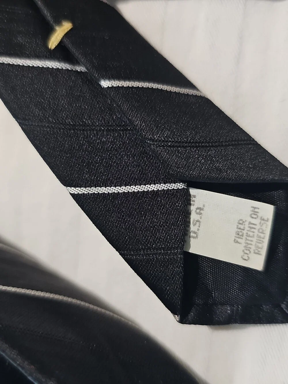 Wembley Black & White Striped Men's Neck Tie
